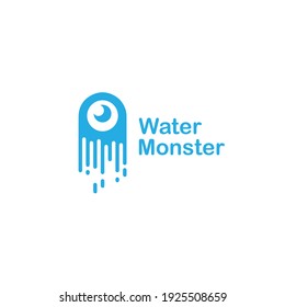 Water Monster Logo cute Design Symbols