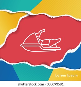 water motor line icon