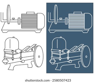 Water Motor vector line art design