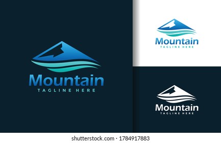 the water mountain creative logo