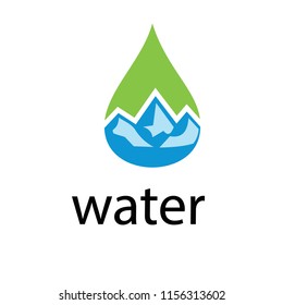 water mountain drop logo
