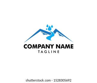 Water Mountain Logo Design Template Element