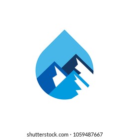 Water Mountain Logo Icon Design