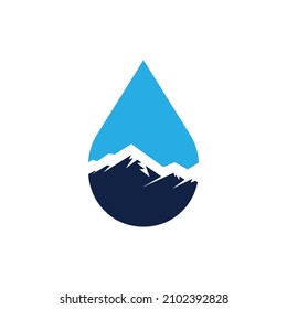 Water and mountain logo vector for your business modern, simple editable