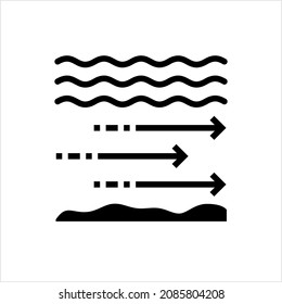 Water Movement Icon, Water, Liquid Flow Direction Vector Art Illustration