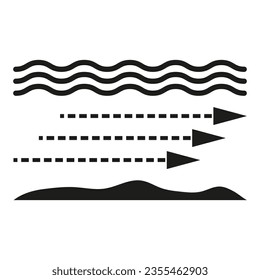 Water movement icon. Water, liquid flow direction symbol. Vector illustration. EPS 10.