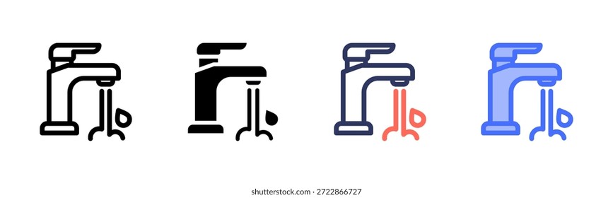 Conjunto de iconos de estilo múltiple de agua