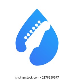 Water Music Logo. Music Logo Concept with Water Concept Vector Template