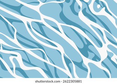 Water Nature Layers Flat Illustration Background