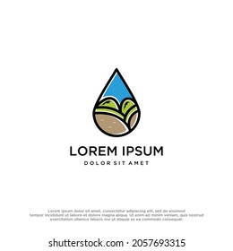 Water nature logo design template