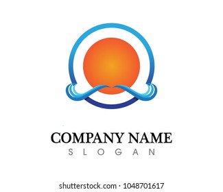 Water nature logo and symbols template icons app
