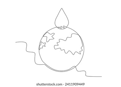 Water is needed by all humans on earth. world water day one-line drawing