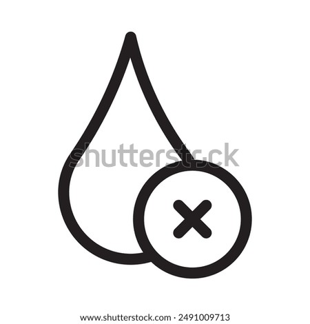 Water not clear icon Black line art vector logo