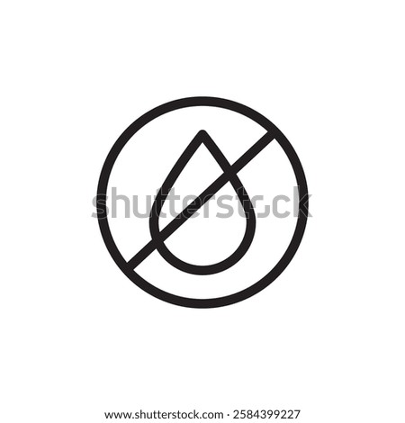 Water not clear icon black and white vector outline sign