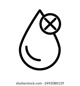 Water not clear icon linear logo mark in black and white