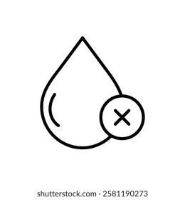 Water not clear icon Thin line art isolated