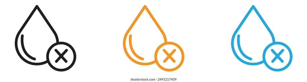 Wasser nicht klar Vektorgrafik Logo Set Kollektion für Web App ui