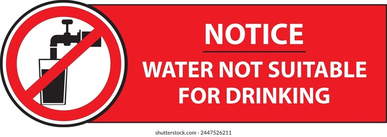 Water not suitable for drinking, recyle water sign vector