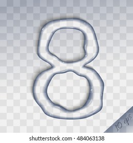 Water number eight on checkered background