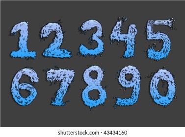 Water Numbers - Hand Drawn - Vectors