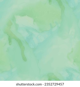 Water Ocean Background. Blue Watercolor Gradient Canvas. Sea Abstract Background. Green Pastel Texture. Green Seamless Ocean. Blue Art Paint. Sea Subtle Vector Painting. Fluid Watercolor Background.