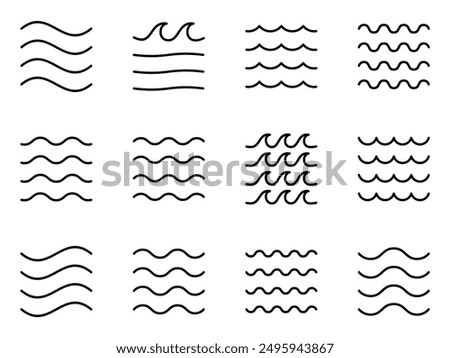 water, ocean, river icon collection