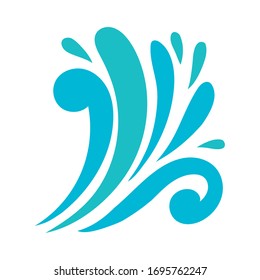 water ocean splash flat style icon vector illustration design