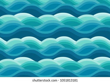 Water ocean wave background , Blue color background , Vector illustration