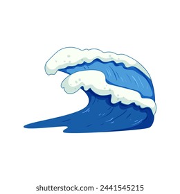 water ocean waves cartoon. blue abstract, summer line, surf texture water ocean waves sign. isolated symbol vector illustration