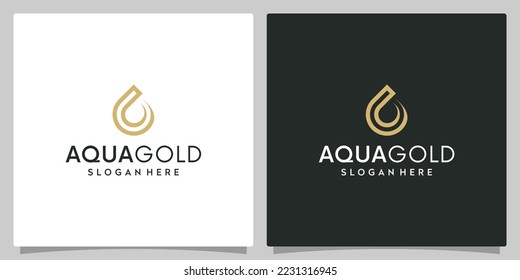 Water oil abstract logo design template with line style graphic design.  Travel vector illustration. icon, symbol, creative.