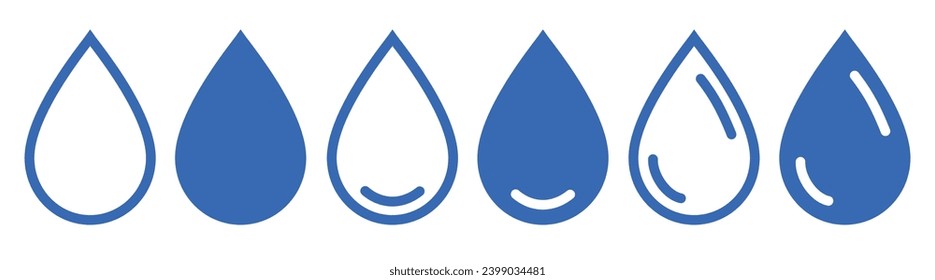 Water or oil drop set icons, water oil signs – vector for stock