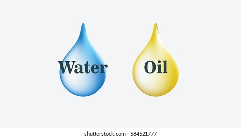 water and oil drop shape and color design 