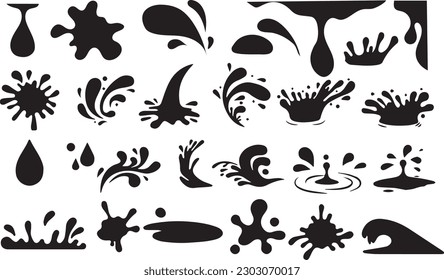 water oil drop silhouette vector illustration