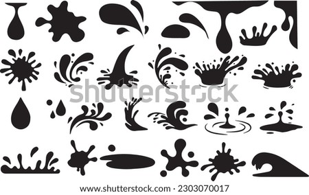 water oil drop silhouette vector illustration