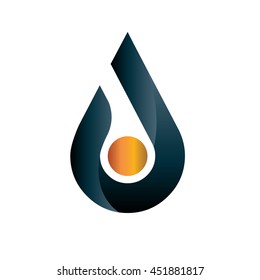 Water Oil Icon Logo Design Template Template Elements Black