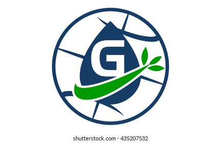 Water Oil Leaf World Letter G