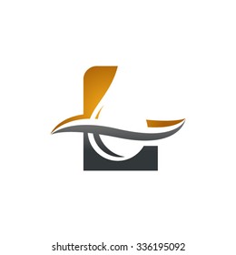 Water, oil liquid drop logo, Letter L