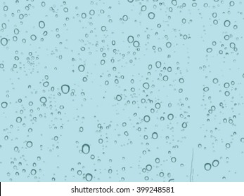 Water on glass in the soft blue light.