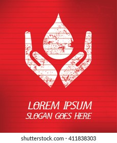 Water on red background,poster grunge design
