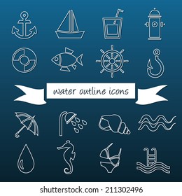 water outline icons