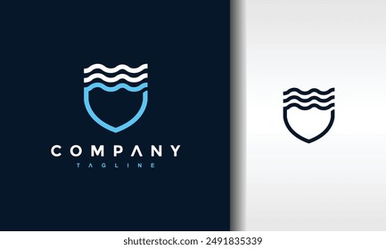 Logo-Schild mit Wasserumriss