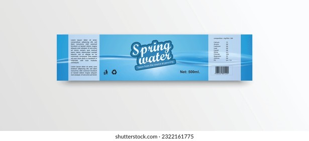 water packaging label. vector design.