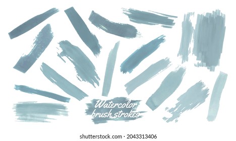 Water Paintbrush Border. Pastel Dirty Design. Vector Traced Shapes. Grunge Paintbrush Elements. Strokes Background. Graphic Isolated Splatter. Ink Drawn Lines Texture. Paintbrush Banner.