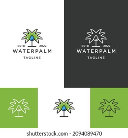 Water Palm logo icon design template 