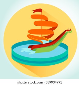 water park, flat