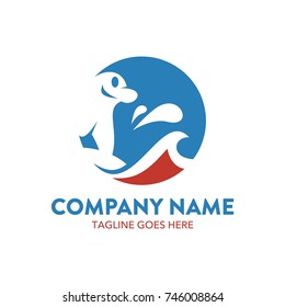 water park logo. vector. editable