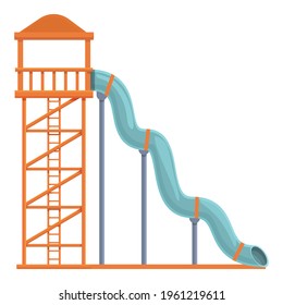 Icono de tubería de plástico de estacionamiento de agua. Caricatura de Water Park icono del vector del tubo de plástico para el diseño web aislado en fondo blanco