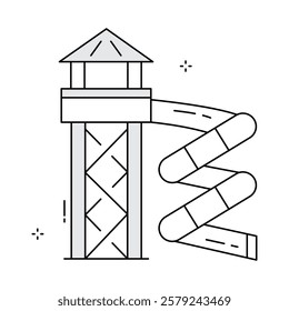 Water Park Slide Adventure Vector Icon Design
