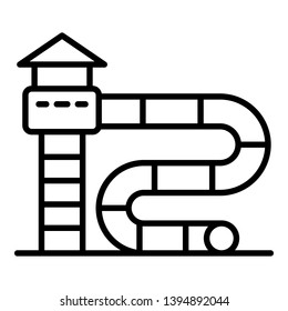 Water park slide icon. Outline water park slide vector icon for web design isolated on white background