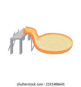 water park slide and stairs icon isolated